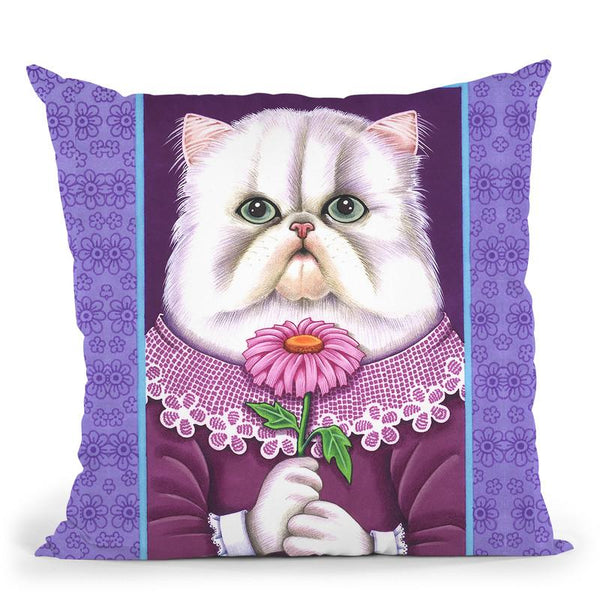 White Persian Throw Pillow By Tomoyo Pitcher - All About Vibe