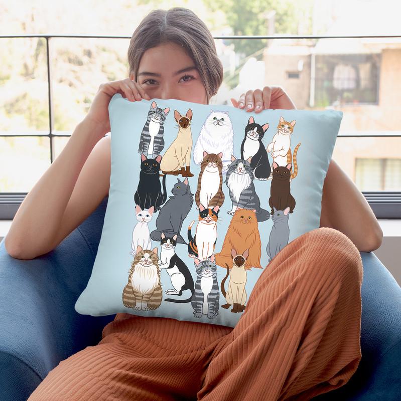 Cat Pattern 1 Throw Pillow By Tomoyo Pitcher - All About Vibe