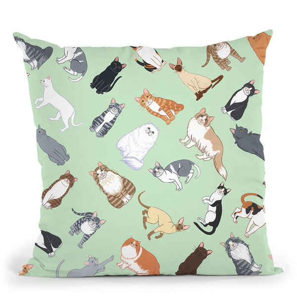 Cat Pattern 2 Throw Pillow By Tomoyo Pitcher - All About Vibe