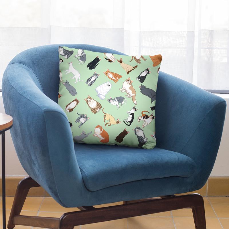 Cat Pattern 2 Throw Pillow By Tomoyo Pitcher - All About Vibe