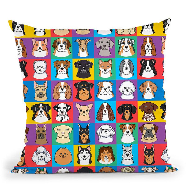 Dog Pattern 4 Throw Pillow By Tomoyo Pitcher - All About Vibe