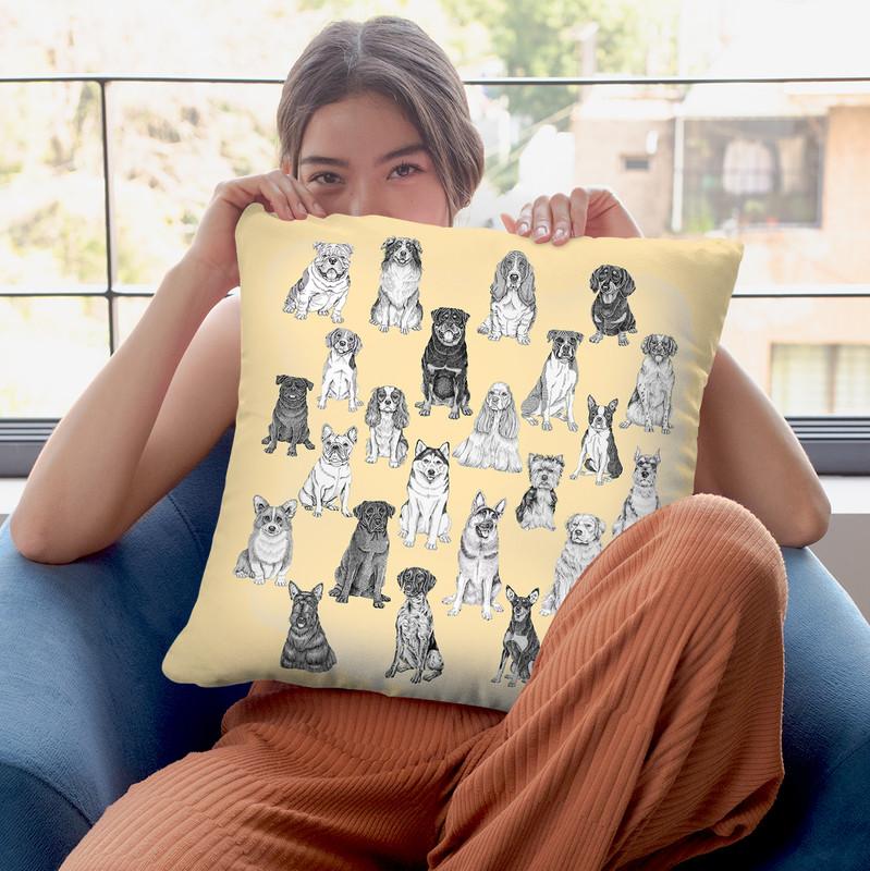 Dog Pattern 5 Throw Pillow By Tomoyo Pitcher - All About Vibe