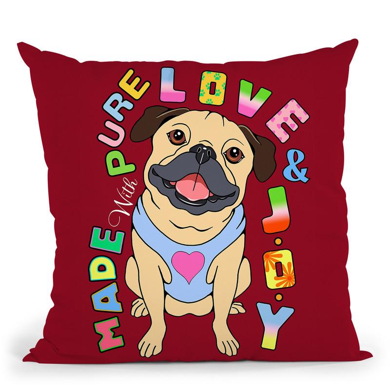 Pug Graphic Style Throw Pillow By Tomoyo Pitcher - All About Vibe