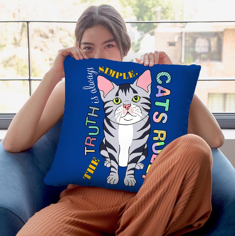 Tabby Cat Graphic Style Throw Pillow By Tomoyo Pitcher - All About Vibe
