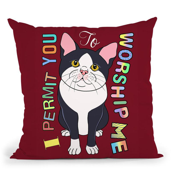 Tuxedo Cat Graphic Style Throw Pillow By Tomoyo Pitcher - All About Vibe