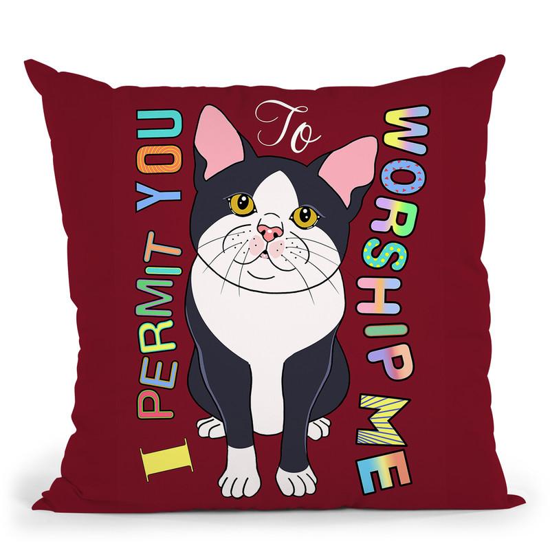 Tuxedo Cat Graphic Style Throw Pillow By Tomoyo Pitcher - All About Vibe