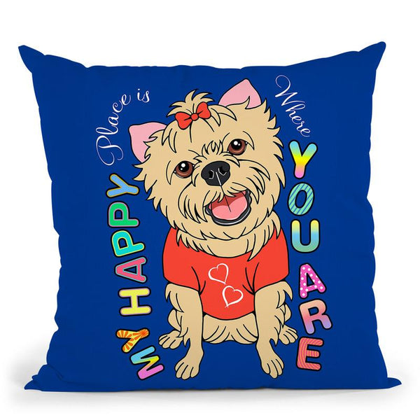 Yorkie Graphic Style Throw Pillow By Tomoyo Pitcher - All About Vibe