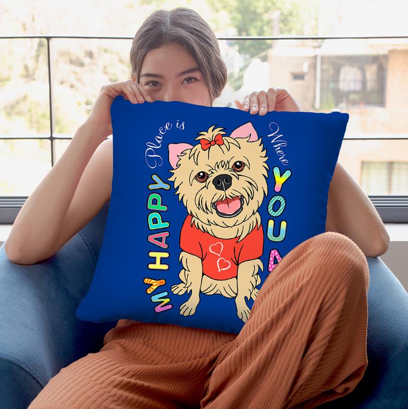 Yorkie Graphic Style Throw Pillow By Tomoyo Pitcher - All About Vibe