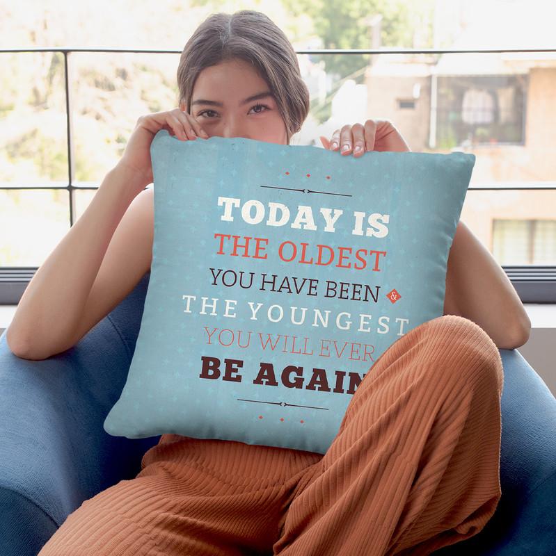 Youngest/Oldest Throw Pillow By American Flat - All About Vibe