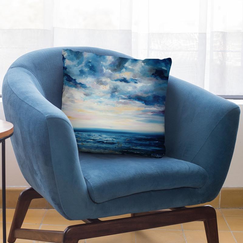 Deep Blue Throw Pillow By Emily Heard - All About Vibe