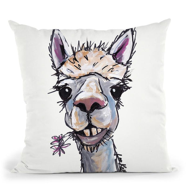 Alpaca Diesel Throw Pillow By Hippie Hound Studios - All About Vibe