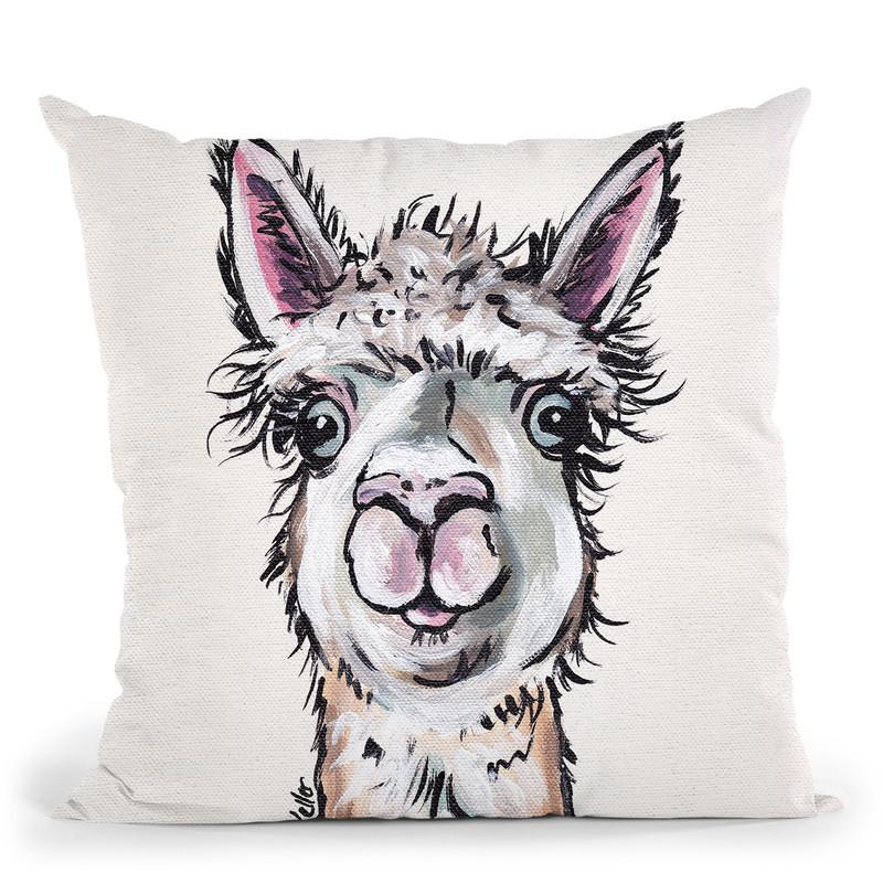 Alpaca Maggie Throw Pillow By Hippie Hound Studios - All About Vibe