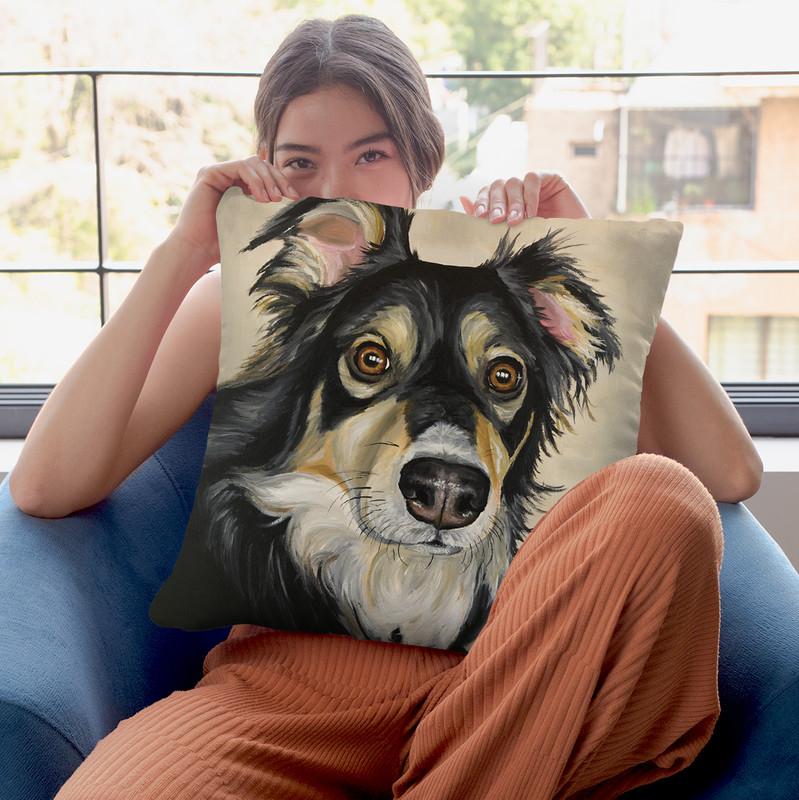 Australianepherd Sophie Throw Pillow By Hippie Hound Studios - All About Vibe