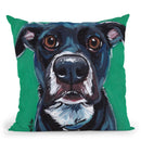 Black Dog On Emerald Throw Pillow By Hippie Hound Studios - All About Vibe