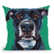 Black Dog On Emerald Throw Pillow By Hippie Hound Studios - All About Vibe