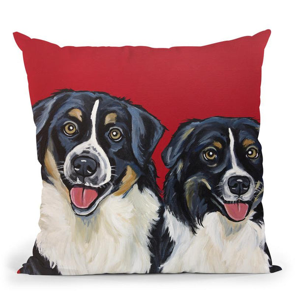 Border Collies 'Buddies' Throw Pillow By Hippie Hound Studios - All About Vibe