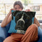 Boxer Black Boxer Throw Pillow By Hippie Hound Studios - All About Vibe