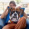 Boxer Blue Throw Pillow By Hippie Hound Studios - All About Vibe