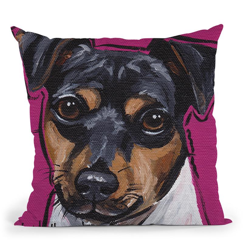 Brazilian Terrier 4 Throw Pillow By Hippie Hound Studios - All About Vibe