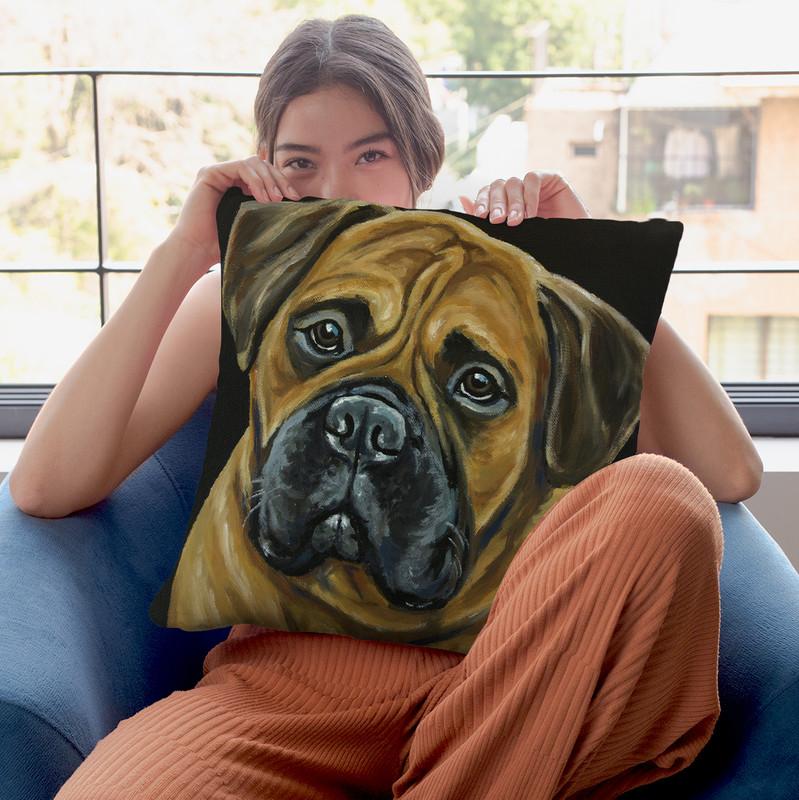 Bull Mastiff Throw Pillow By Hippie Hound Studios - All About Vibe