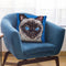 Cat Siamese On Blue Throw Pillow By Hippie Hound Studios - All About Vibe