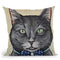 Cat Smokey Gray Tabby Throw Pillow By Hippie Hound Studios - All About Vibe