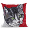 Cat Tabby On Red Throw Pillow By Hippie Hound Studios - All About Vibe