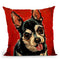 Chihuahua On Red Throw Pillow By Hippie Hound Studios - All About Vibe