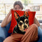 Chihuahua On Red Throw Pillow By Hippie Hound Studios - All About Vibe
