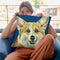 Corgi On Blue Throw Pillow By Hippie Hound Studios - All About Vibe