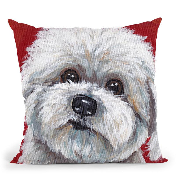 Cotton De Tulear Throw Pillow By Hippie Hound Studios - All About Vibe