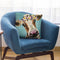 Cow Miss Moo Moo Turquoise Flower Crown Throw Pillow By Hippie Hound Studios - All About Vibe