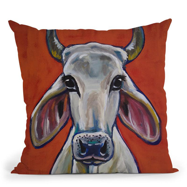 Cow Pablo Throw Pillow By Hippie Hound Studios - All About Vibe
