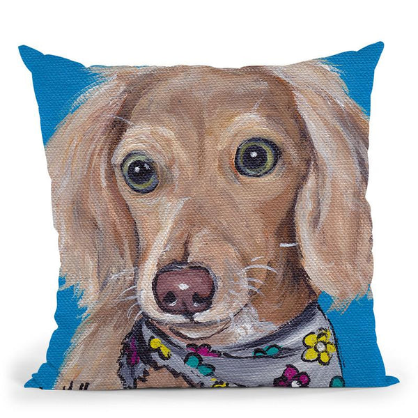Daschund Bandana Throw Pillow By Hippie Hound Studios - All About Vibe