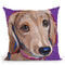 Daschund Purple Throw Pillow By Hippie Hound Studios - All About Vibe