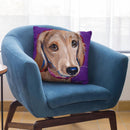Daschund Purple Throw Pillow By Hippie Hound Studios - All About Vibe