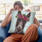 Donkey Rufus 1 Pink Flowers Throw Pillow By Hippie Hound Studios - All About Vibe