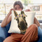 Donkey Snickersflower Crown Cream Throw Pillow By Hippie Hound Studios - All About Vibe