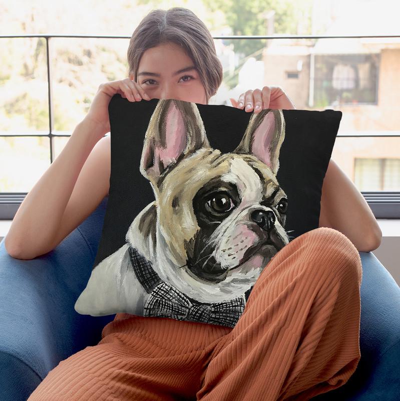 French Bulldog Spock 1 Throw Pillow By Hippie Hound Studios - All About Vibe