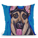 Germanepherd Expressive Blue 2 Throw Pillow By Hippie Hound Studios - All About Vibe