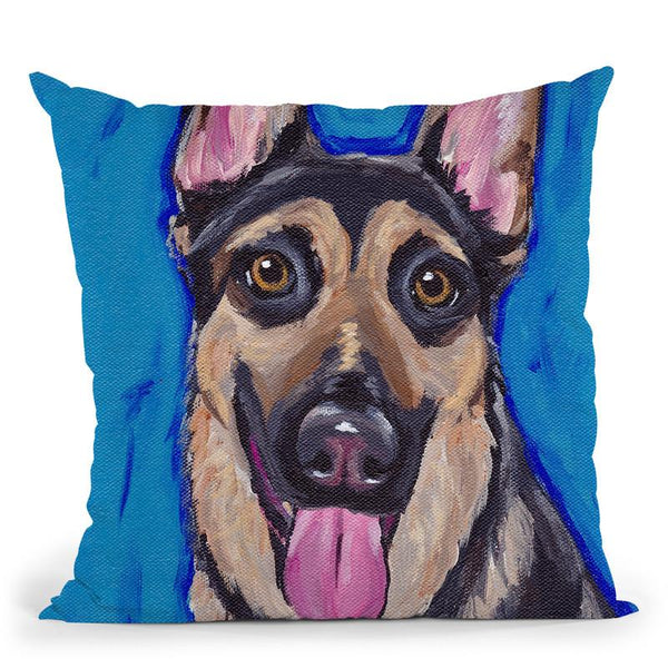 Germanepherd Expressive Blue 2 Throw Pillow By Hippie Hound Studios - All About Vibe