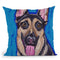 Germanepherd Expressive Blue 2 Throw Pillow By Hippie Hound Studios - All About Vibe