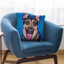 Germanepherd Expressive Blue 2 Throw Pillow By Hippie Hound Studios - All About Vibe