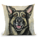 Germanepherd On Neutral Throw Pillow By Hippie Hound Studios - All About Vibe