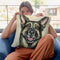 Germanepherd On Neutral Throw Pillow By Hippie Hound Studios - All About Vibe