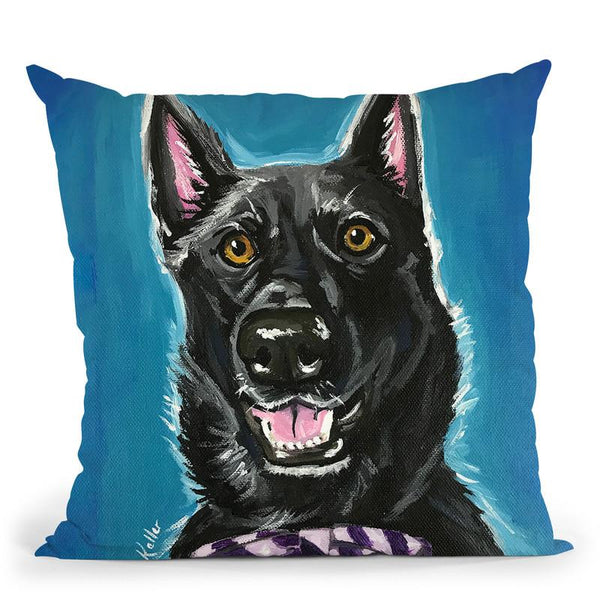 Germanerpherd Black German Bow Tie Throw Pillow By Hippie Hound Studios - All About Vibe