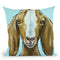 Goat Square Blue Throw Pillow By Hippie Hound Studios - All About Vibe