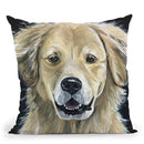Golden Retreiver On Black Throw Pillow By Hippie Hound Studios - All About Vibe