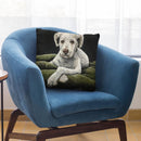 Goldendoodle In Bed Throw Pillow By Hippie Hound Studios - All About Vibe
