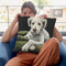 Goldendoodle In Bed Throw Pillow By Hippie Hound Studios - All About Vibe